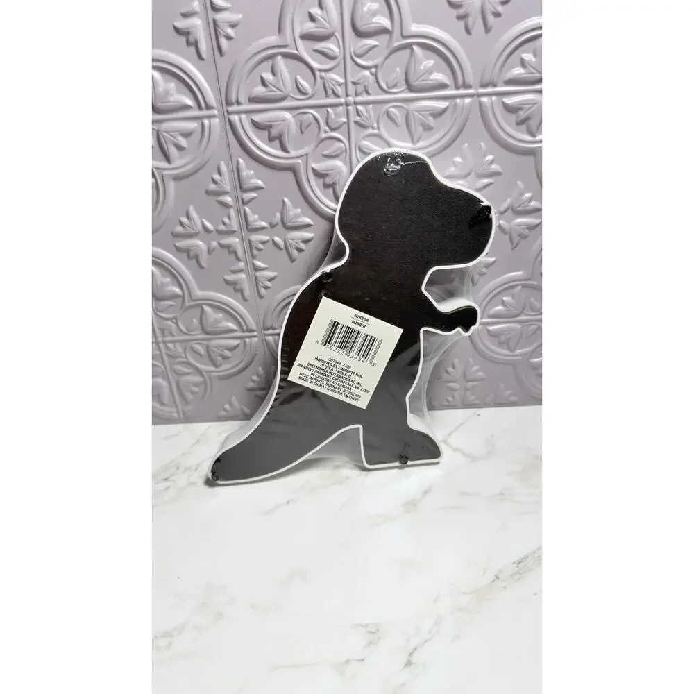 Dinosaur Shaped Wall Tabletop Mirrors White Set of 2 - T-Rex Stegosaurus NEW